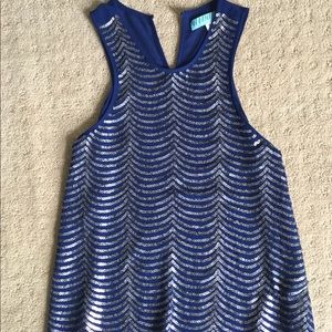 Francesca's Blue sequence tank top